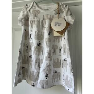 Viverano Organics Elephant and Monkey Frock Dress Size 18-24 months NWTs